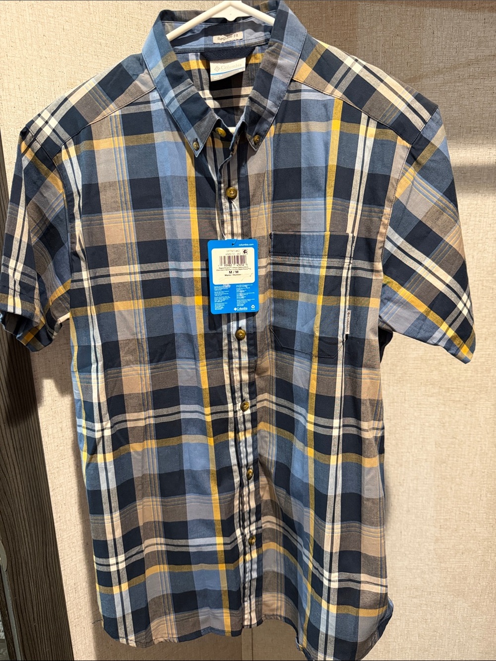 NWT Columbia Men’s Rapid Rivers II Short Sleeve Button Down Plaid Medium
